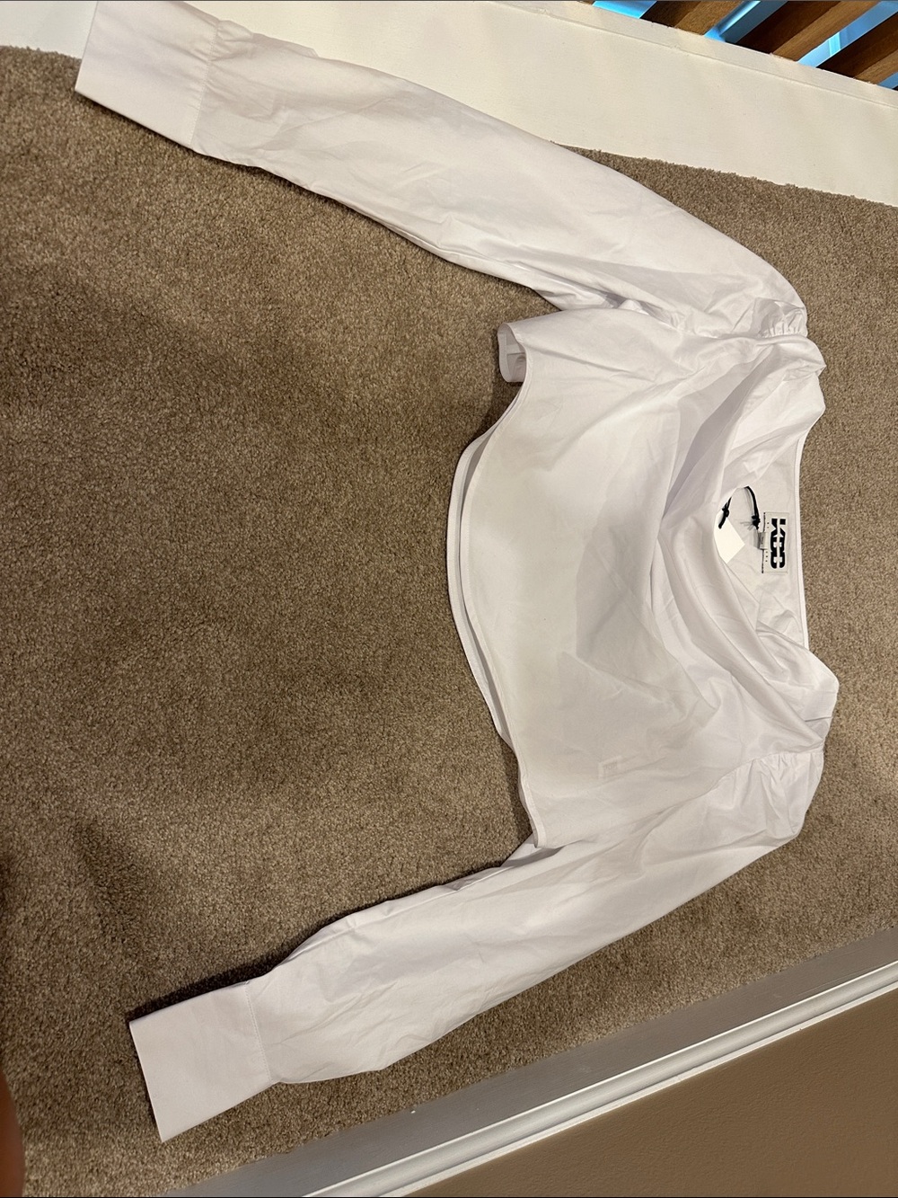 Youth White Cropped Long-Sleeve Top - Unbranded